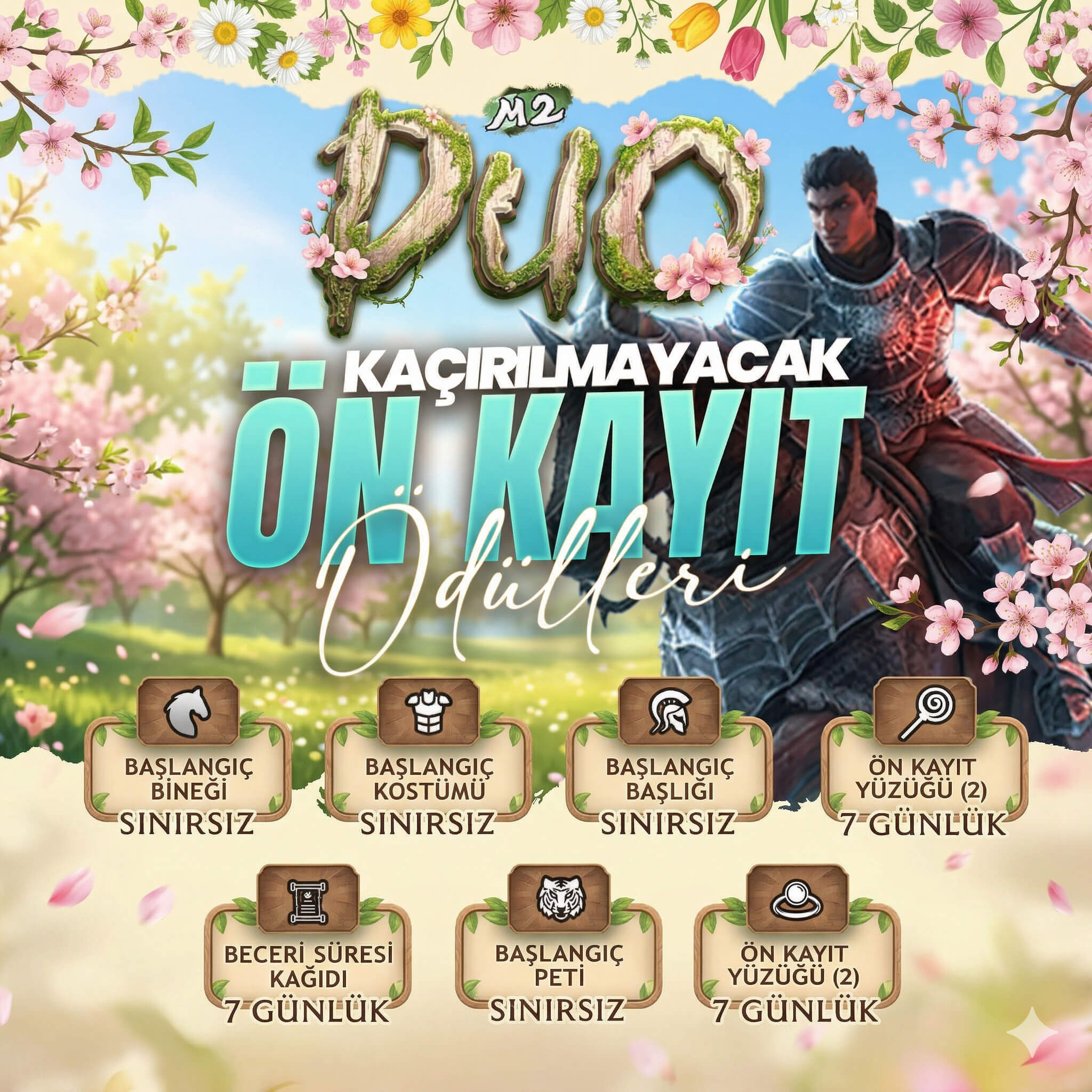 DuoMt2'de Erken kayıt ödülleri aktif! Hemen Kaydol!